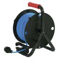 Prodlužovací kabel EMOS P08525W na bubne 25 m / 4 zásuvky / modrý / PVC / 230 V / 1,5 mm2