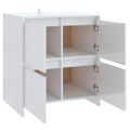 vidaXL Komody 2 ks lesklé biele 70x41x75 cm drevotrieska