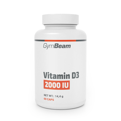 Vitamín D3 2000 IU - GymBeam, bez príchute, 60 kaps.