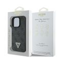 Puzdro Guess pre iPhone 16 Pro 6,3" GUHCP16LP4TDPK Kožené 4G Triangle Strass čierne MagSafe