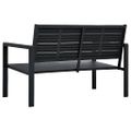 vidaXL Záhradná lavička 120 cm, HDPE, čierna, drevený vzhľad