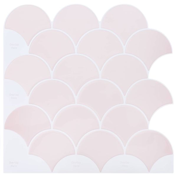 vidaXL Dlaždica v tvare rybacej šupiny 50 pcs Svetlo ružová 30 x 30 cm