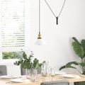 VidaXL Závesná lampa výškovo nastaviteľná E27 lesk biela Ø 22 cm kov