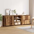 vidaXL Servírovacia skriňa 3 ks Staré drevo 70 x 41 x 75 cm