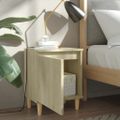 vidaXL Nočný stolík s nohami z masívneho dreva dub sonoma 40x30x50 cm