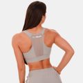Športová podprsenka Mesh Panel grey - GymBeam, veľkosť L, veľkosť oblečenia L