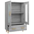 vidaXL Vysoká skrinka sivý dub sonoma 70x31x115 cm spracované drevo