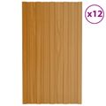 vidaXL Strešný panel 12 ks Prírodná 80 x 45 cm Pozinkovaná oceľ