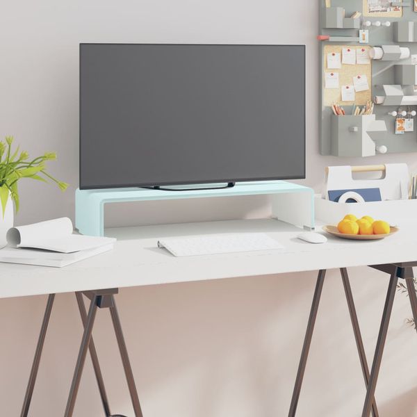 vidaXL TV stojan/stojan pod monitor, sklo, zelený 60x25x11 cm