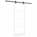 vidaXL Posuvné dvere Biela 93 x 232 cm Masívne borovicové drevo a sklo