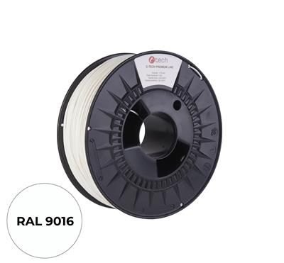 Tlačová struna (filament) C-TECH PREMIUM LINE, PLA, dopravná biela, RAL9016, 1,75 mm, 1 kg