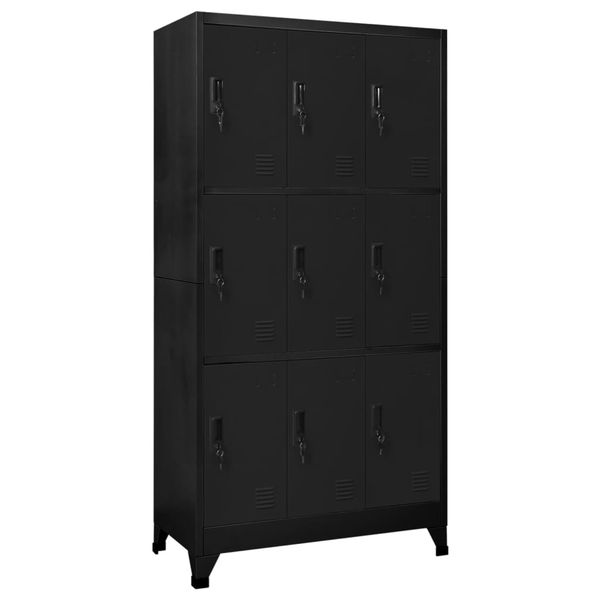 vidaXL Uzamykacia skriňa čierna 90x45x180 cm oceľová