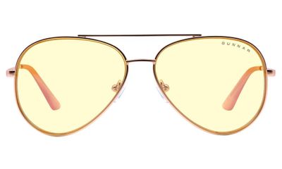 GUNNAR kancelárske/herné brýle MAVERICK ROSE GOLD * jantárové sklá * BLF 65 *  GUNNAR focus Brýle, herné, zlaté-ružové obrúčky, jantarové sklá