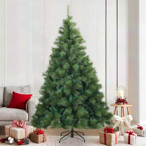 vidaXL Umelý Sklápací Vianočný Stromček Zelená 210 cm PVC, oceľ