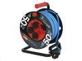 Predlžovací kábel EMOS P08550W na bubne 50 m / 4 zásuvky / modrý / PVC / 230 V / 1,5 mm2