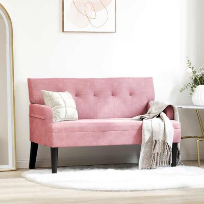 vidaXL Chesterfield lavica Ružová 112 x 65,5 x 75 cm Zamat