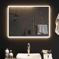 vidaXL Zrkadlo do kúpeľne s LED Priehľadná 80 x 60 cm tvrdené sklo