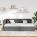 vidaXL Rohový rám postele Tmavo šedá 100 x 200 cm látka