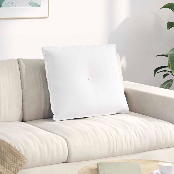 vidaXL Poduška na chrbát Biela 60 x 19 x 50 cm látka