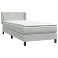 vidaXL Posteľný rám boxsping s matracom bledosivý 90x220 cm zamat