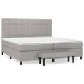 vidaXL Posteľný rám boxsping s matracom bledosivý 200x200 cm látka