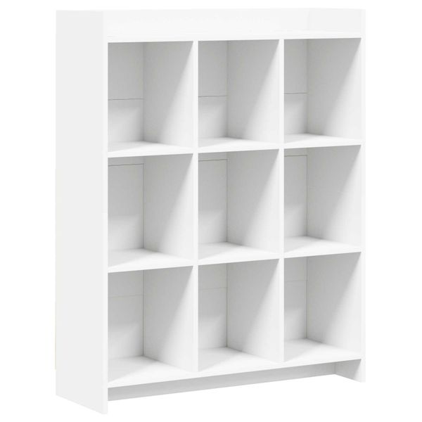 vidaXL Knižnica Biela 87,5 x 30 x 111 cm Kompozitné drevo