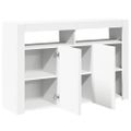 vidaXL Komoda s LED svetlami biela 115,5x30x75 cm