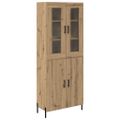 vidaXL Highboard Remeselný dub 69,5 x 34 x 180 cm Kompozitné drevo