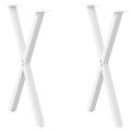 vidaXL Nohy k jedálenskému stolu v tvare X, 2 ks, biele, 50 x (72-73) cm, oceľové