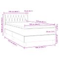 vidaXL Posteľný rám boxsping s matracom ružový 100x210 cm zamat