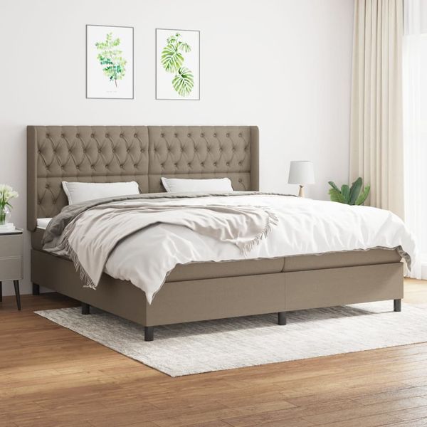 vidaXL Boxspring posteľ s matracom sivohnedý 200x200 cm látka