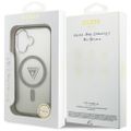 Puzdro Guess Magsafe IML Gradient s potlačou trojuholníkového loga a striebornými kovovými tlačidlami fotoaparátu pre iPhone 17 Khaki