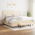 vidaXL Boxspring posteľ s matracom krémová 200x200 cm látka