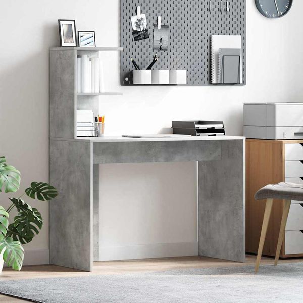 vidaXL Stôl Betónová šedá 102 x 50 x 124 cm Kompozitné drevo