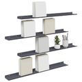vidaXL Závesná polica 4 ks Antracit 80 x 9 x 2,5 cm Oceľ