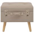 vidaXL Úložná stolička 40 cm béžová látková