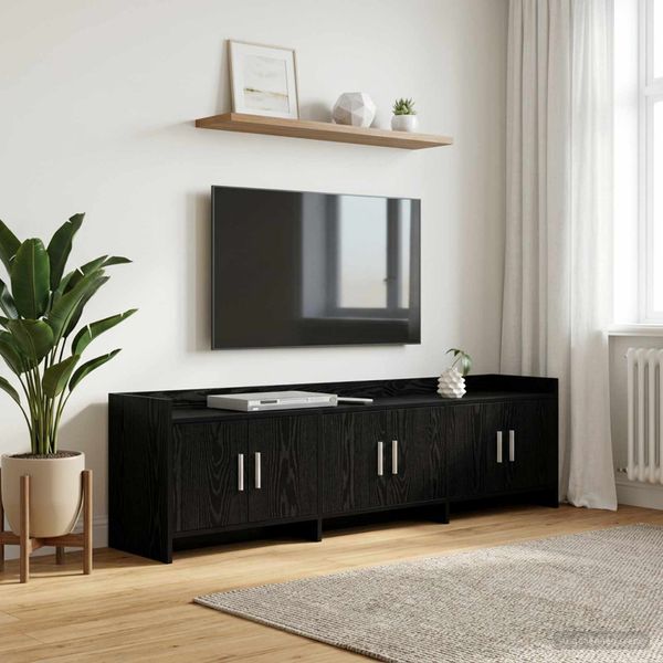 vidaXL TV skrinka 168 x 33 x 47 cm Čierny dub Kompozitné drevo