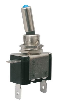 Prepínač páčkový   2pol./2pin  ON-OFF 12VDC/25A  LED modrá