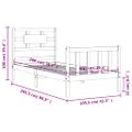 vidaXL Rám postele s čelom medovohnedý 100x200 cm masívne drevo