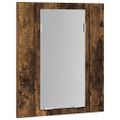 vidaXL LED zrkadlová skrinka dymový dub 40x12x45 cm kompozitné drevo