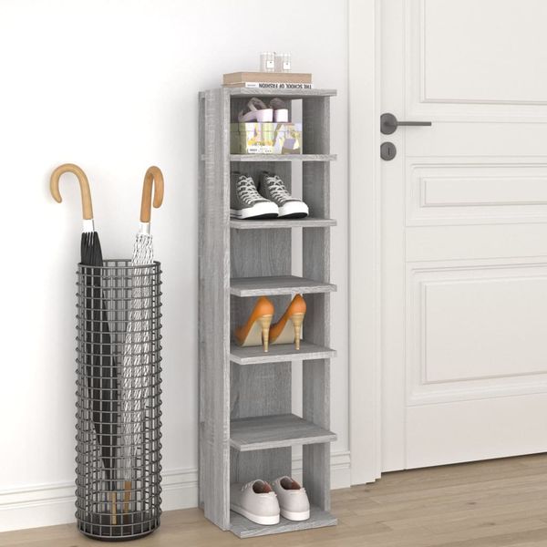 vidaXL Stojan na topánky sivý sonoma 27,5x27x102 cm spracované drevo