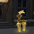 vidaXL Vianočná sieťovinová dekorácia so sobom 306 LED 60x24x89 cm