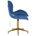 335044 vidaXL Swivel Dining Chair Blue Velvet