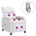 vidaXL Masážne relaxačné kreslo Biela Umelá koža