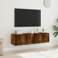 vidaXL TV nástenné skrinky s LED svetlami 2 ks dymový dub 60x35x31 cm