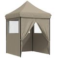vidaXL Párty stan 200 x 200 x 306 cm Sivohnedá Oxfordská látka