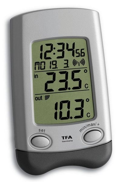 30.3016.54.IT TFA WAVE rádiom riadený bezdrôtový teplomer vonkajšej/vnútornej teploty