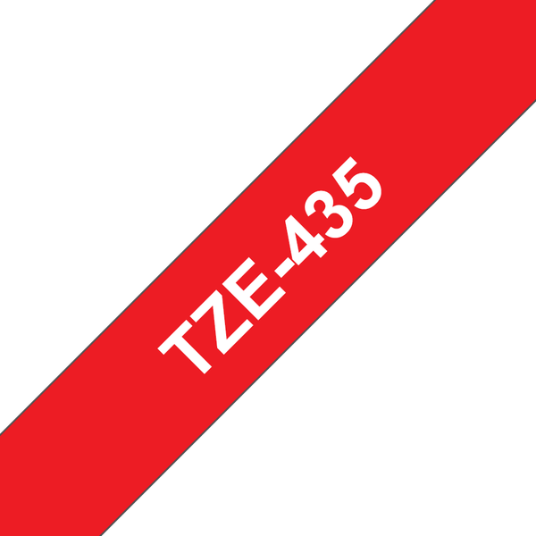 Brother - Originálna kazeta s páskou TZe-435, biely tisk na červený, šírka 12 mm