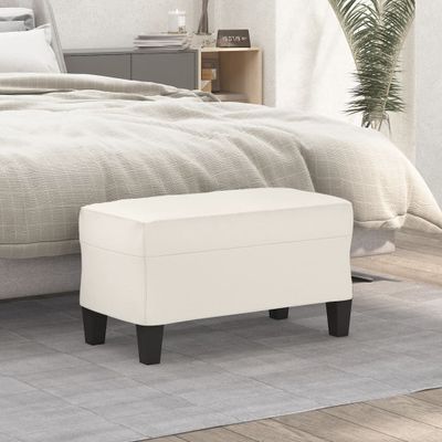 vidaXL Lavička krémová 70x35x41 cm umelá koža
