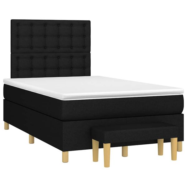 vidaXL Boxspring posteľ s matracom čierna 120x190 cm látka